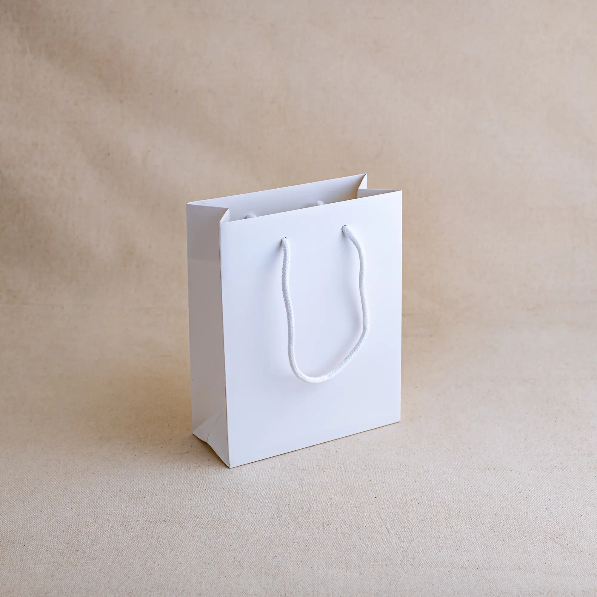 Show details for FSC® White Luxury Laminated Rope Handle Paper Bags - Plain