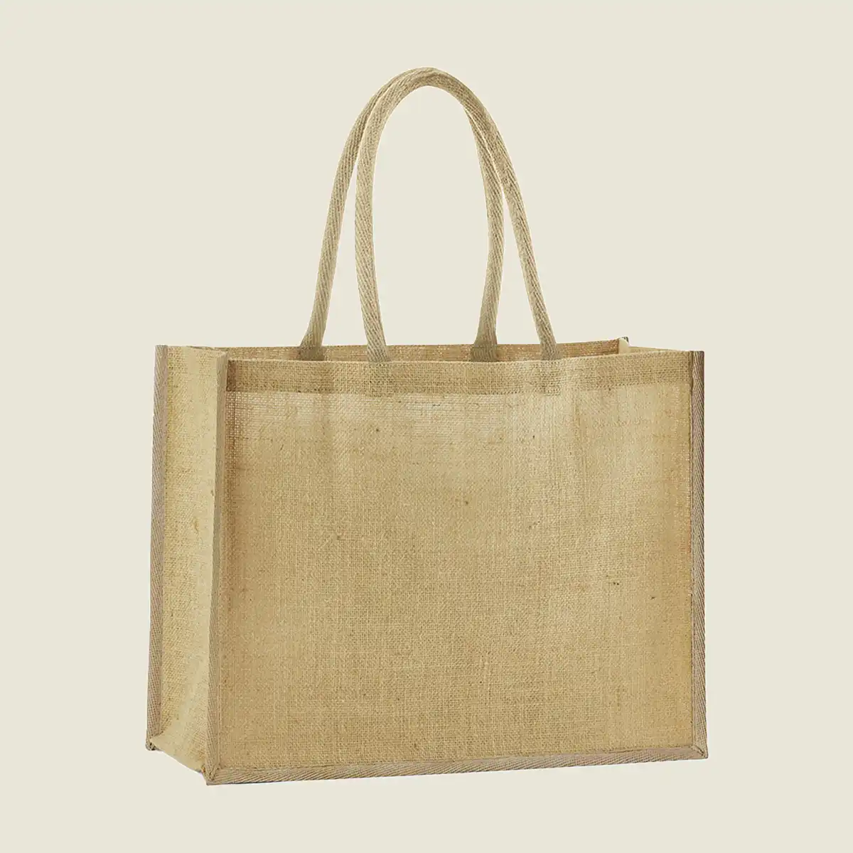 Show details for Westford Mill Natural Starched Jute Midi Tote Bag (W473)