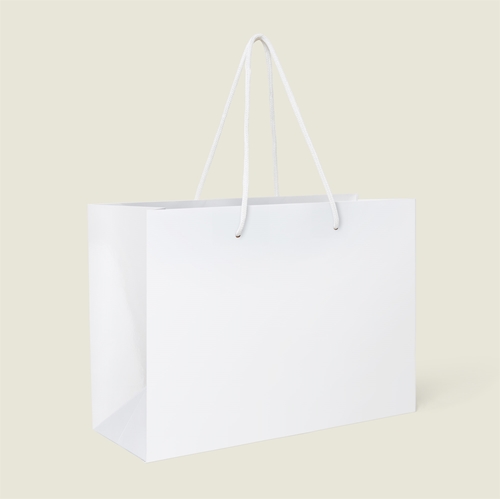 Show details for FSC® Luxury Rope Handle White Kraft Paper Bags - Plain