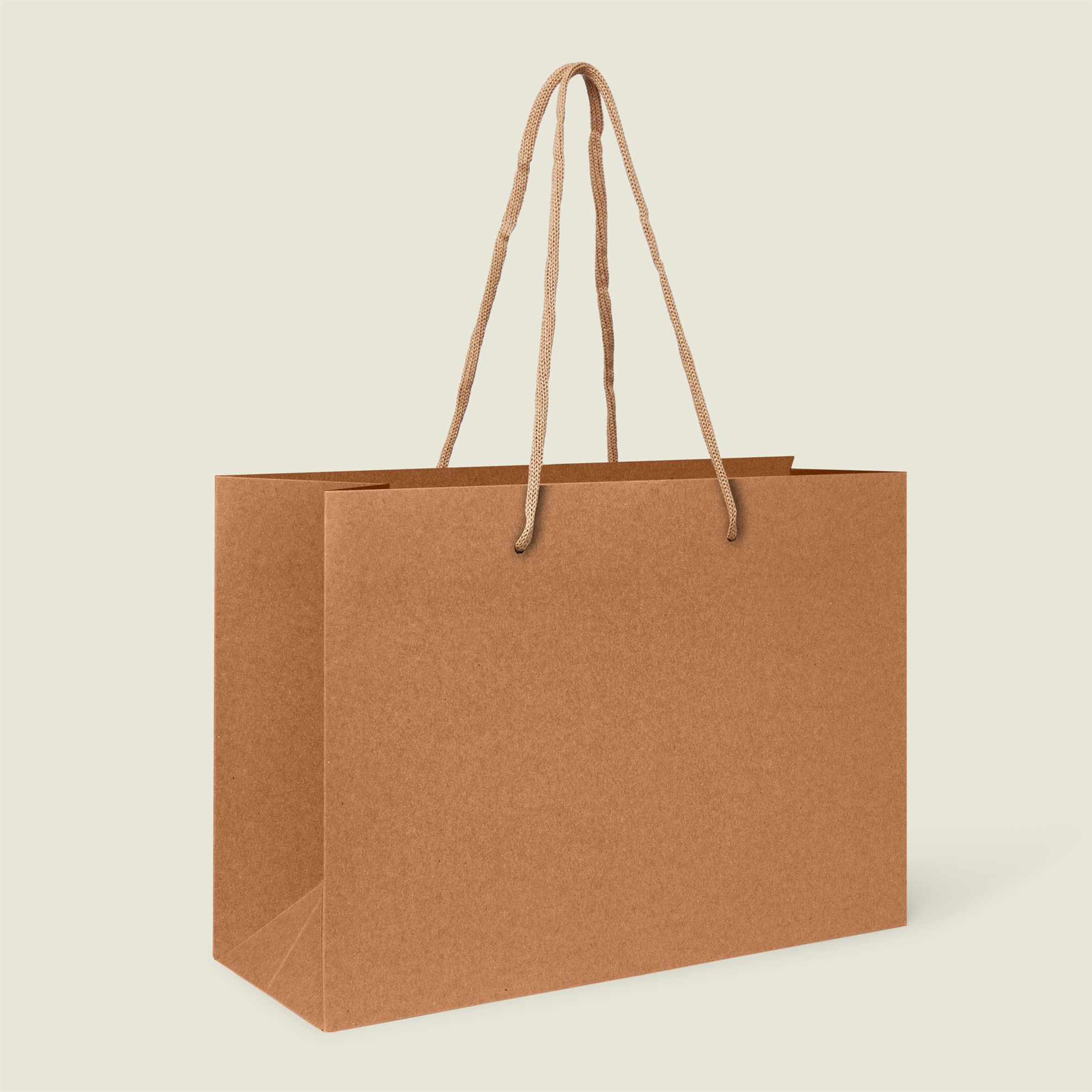 Show details for FSC® Luxury Rope Handle Brown Kraft Paper Bags - Plain