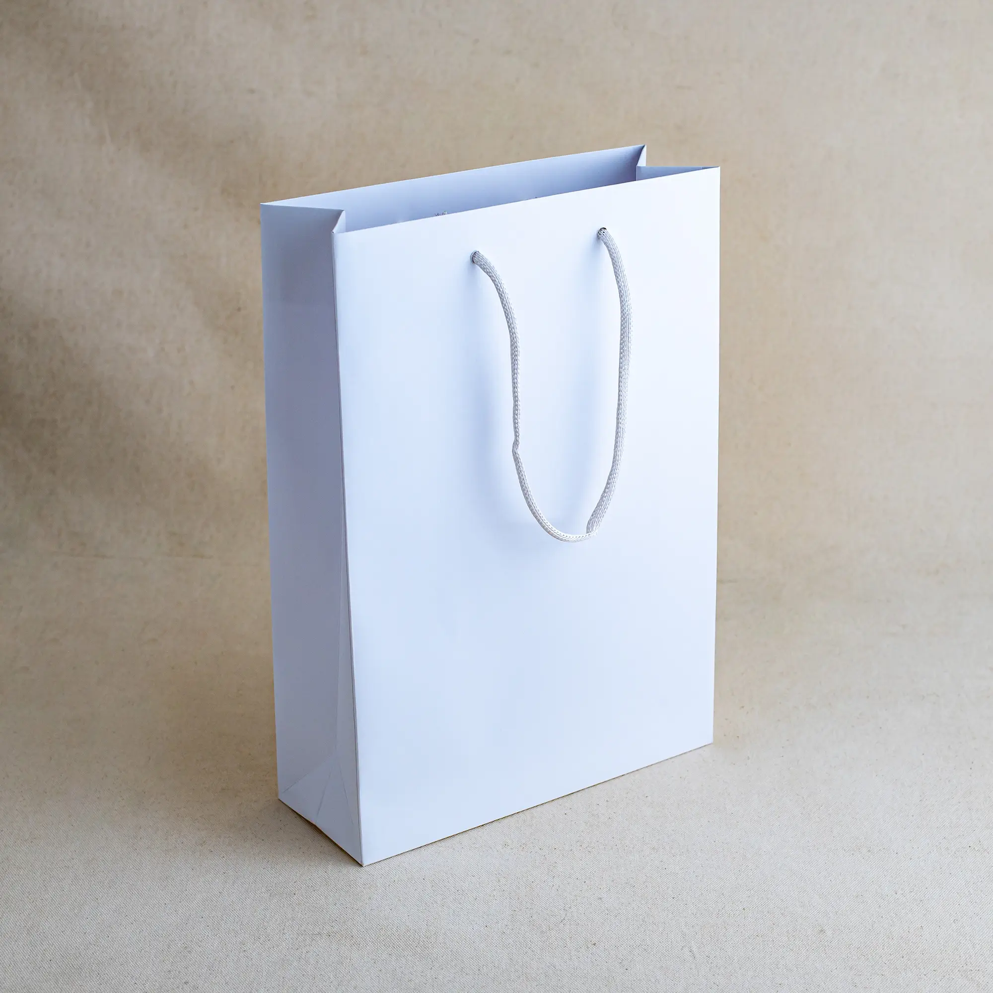Show details for FSC® Luxury Rope Handle White Kraft Paper Bags - Plain