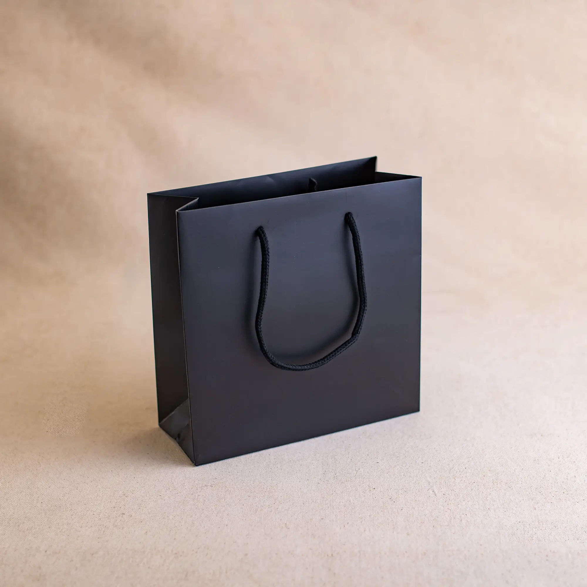 Show details for FSC® Black Luxury Laminated Rope Handle Paper Bags - Plain