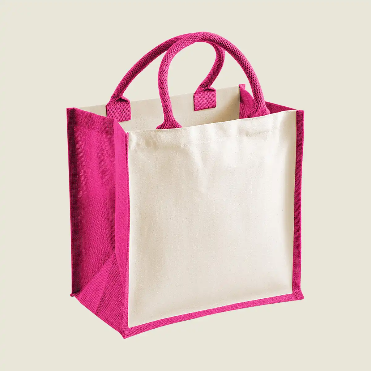 Show details for Westford Mill Printers Midi Jute Tote Bag (W421)