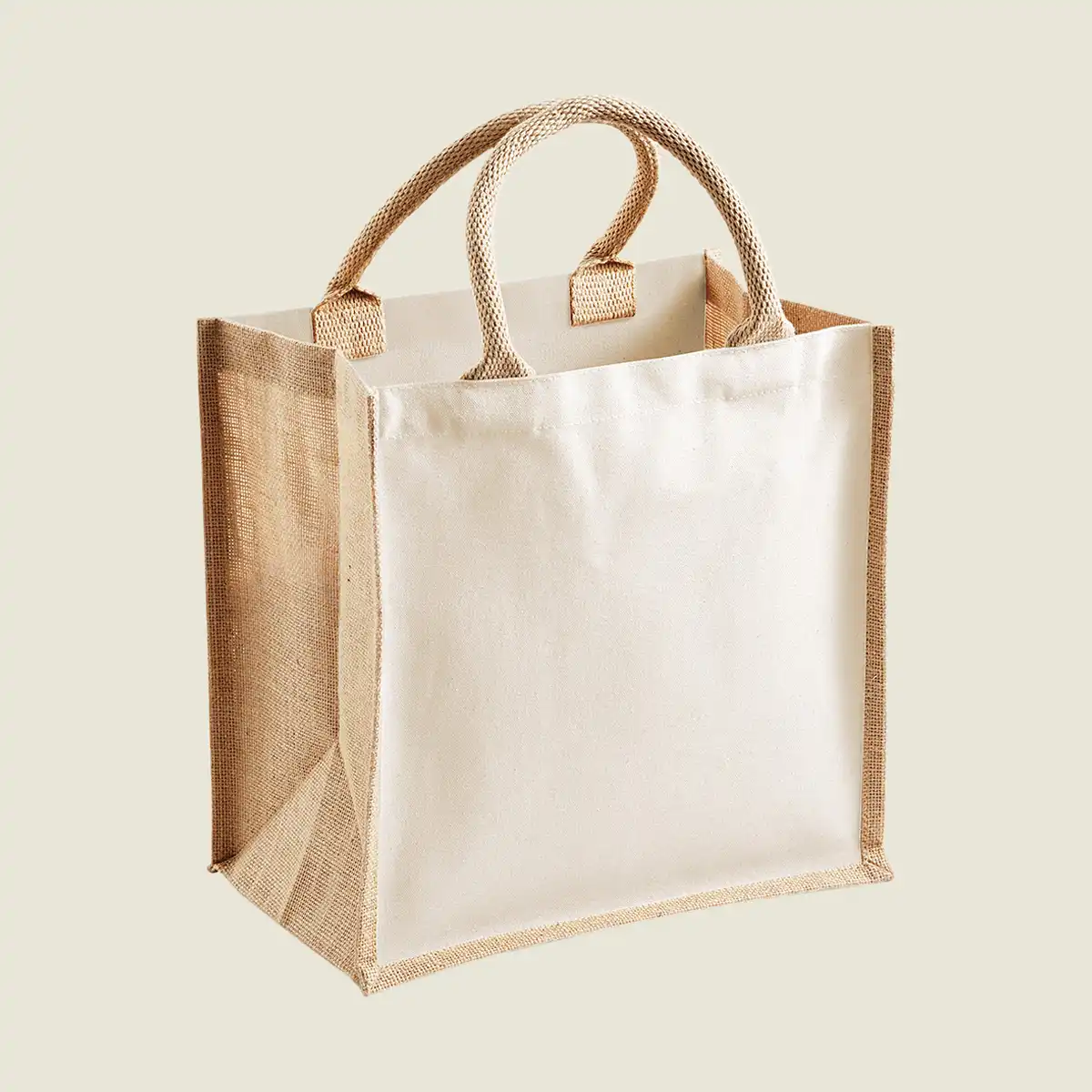 Show details for Westford Mill Printers Midi Jute Tote Bag (W421)