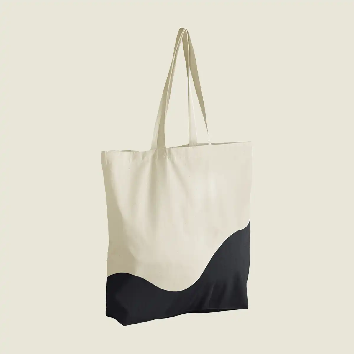 Show details for Westford Mill Organic Cotton Wave Print Maxi Tote Bag (W235)