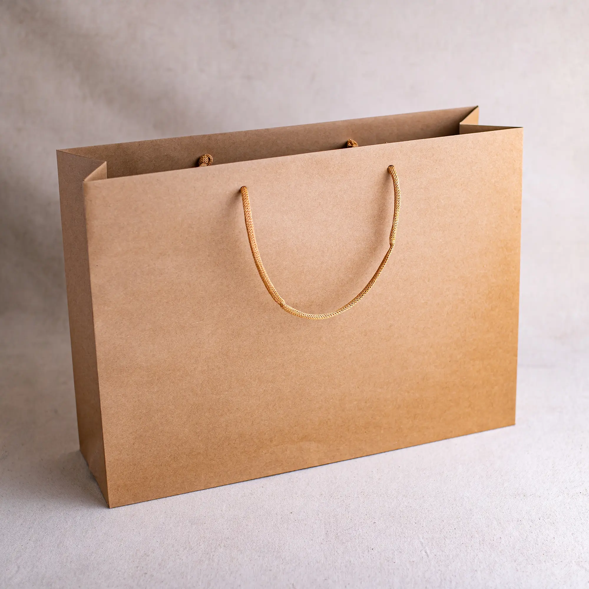 Show details for FSC® Luxury Rope Handle Brown Kraft Paper Bags - Plain