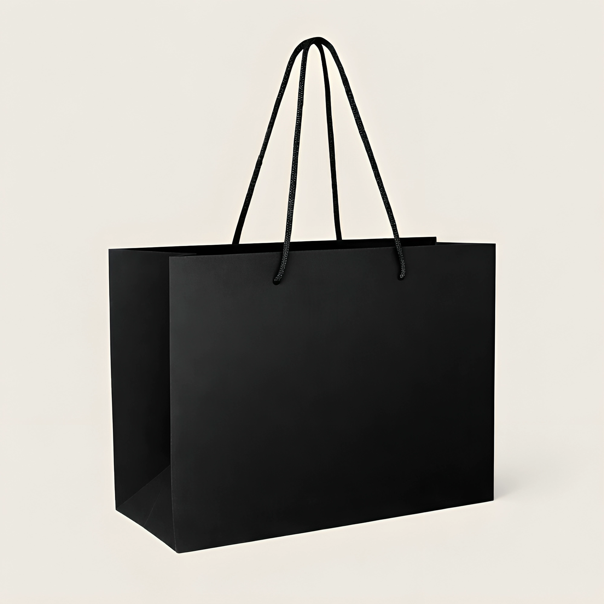 Show details for FSC® Black Luxury Laminated Rope Handle Paper Bags - Plain