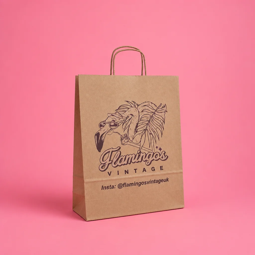 Show details for Bespoke Twisted Handle Paper Bags - Flexo Print