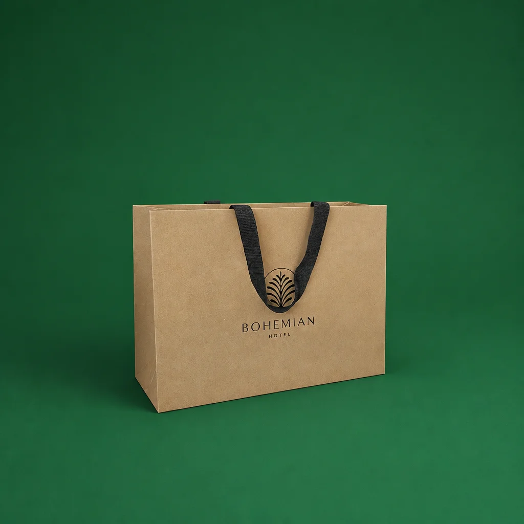 Show details for FSC® Fast Track Luxury Kraft Paper Bags with Ribbon Handles