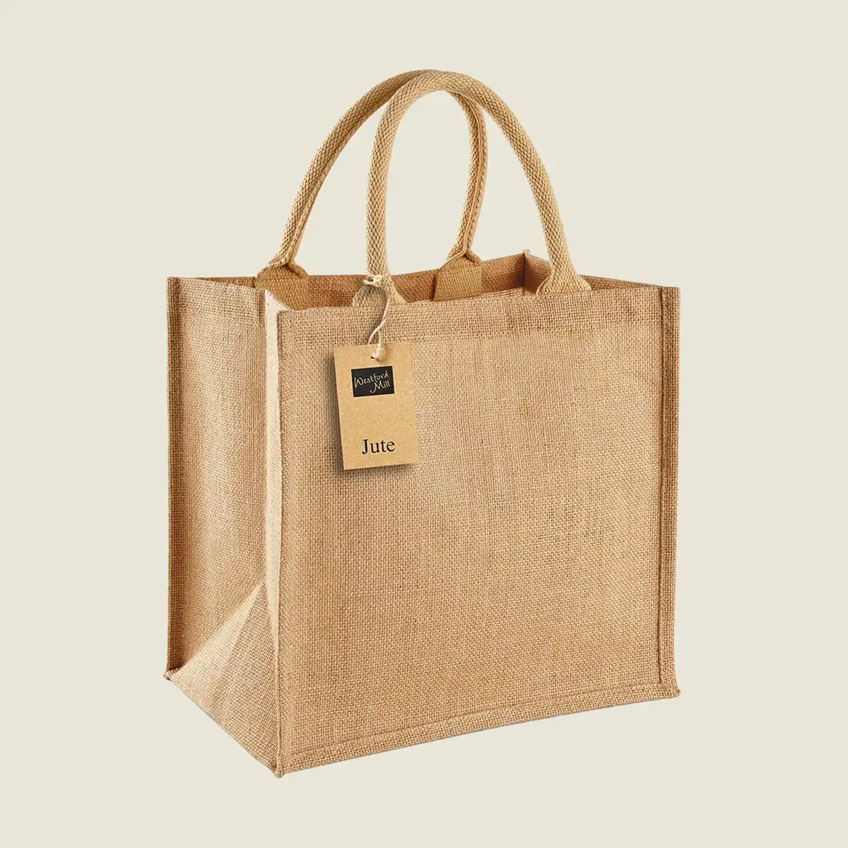 Show details for Westford Mill Jute Midi Tote Bag (W413) - Upload