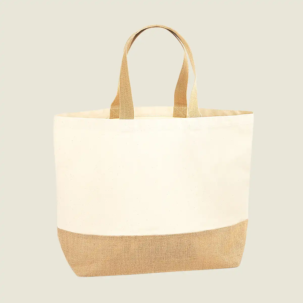 Show details for Westford Mill Jute Base Canvas Tote XL Bag (W452)