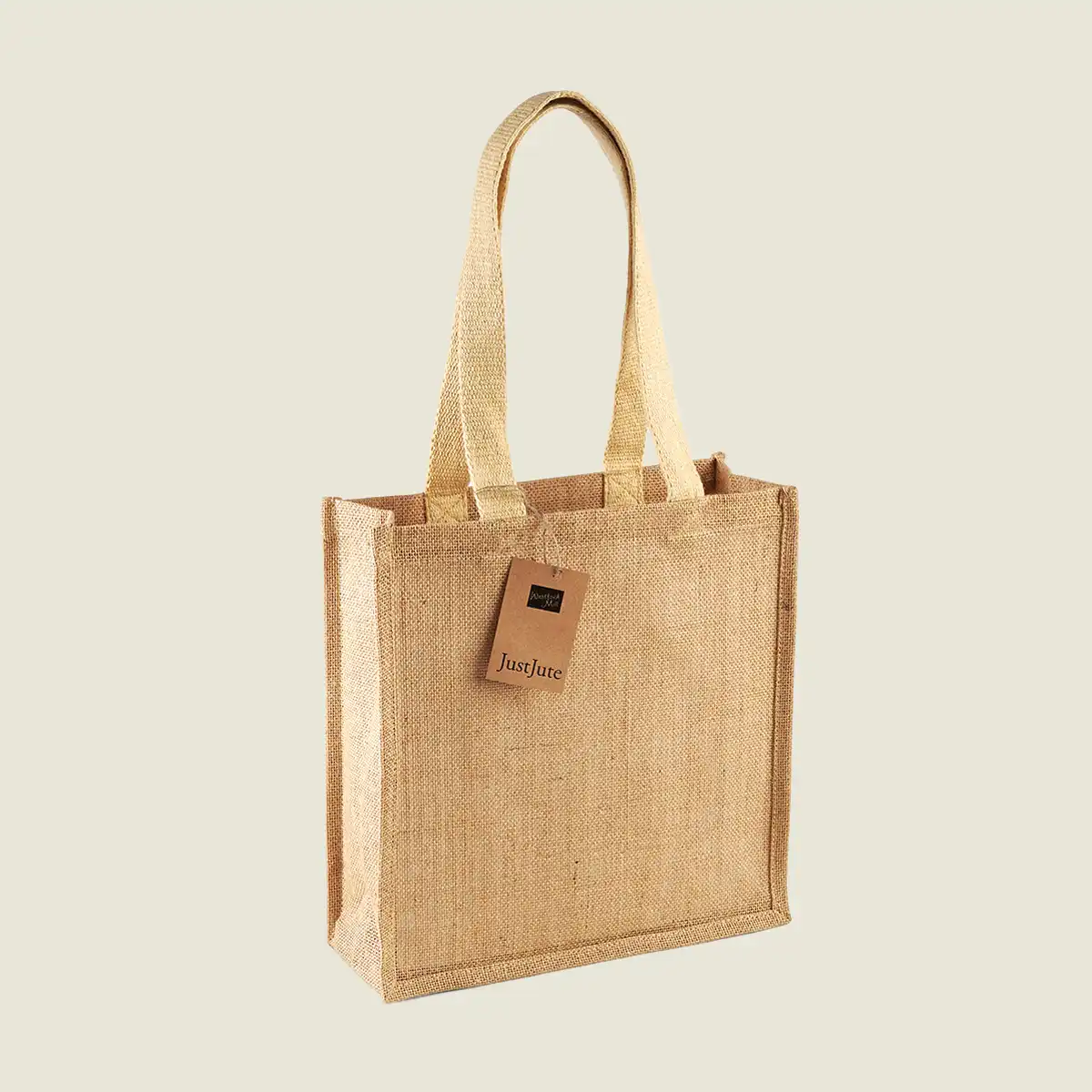 Show details for Westford Mill Jute Compact Tote Bag (W406)