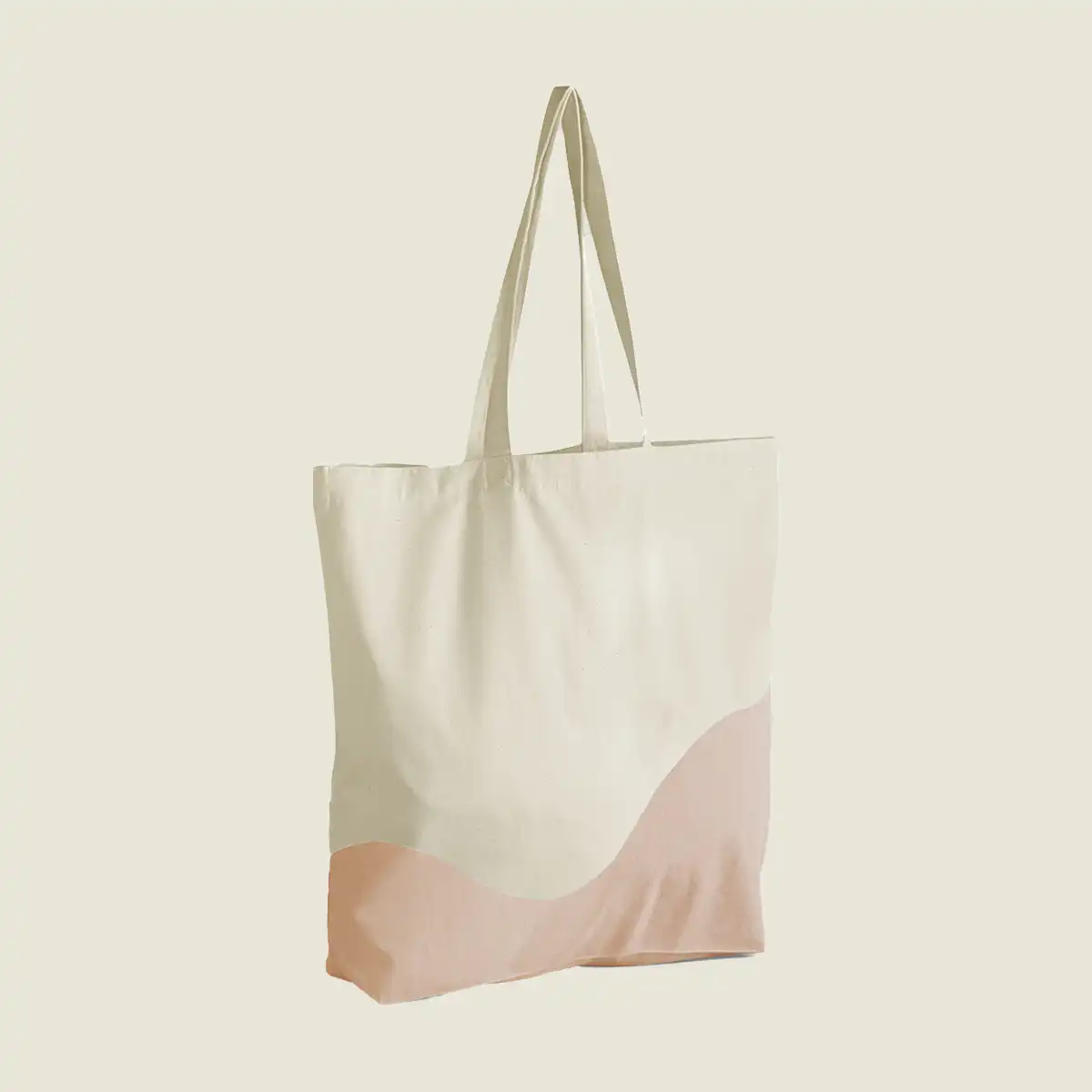 Show details for Westford Mill Organic Cotton Wave Print Maxi Tote Bag (W235) - Upload