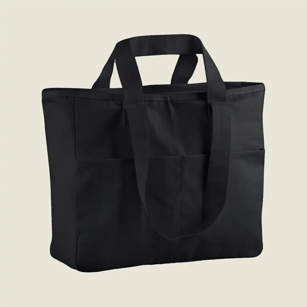 Show details for Westford Mill Double Handle Cargo Pocket Tote Bag (W604)