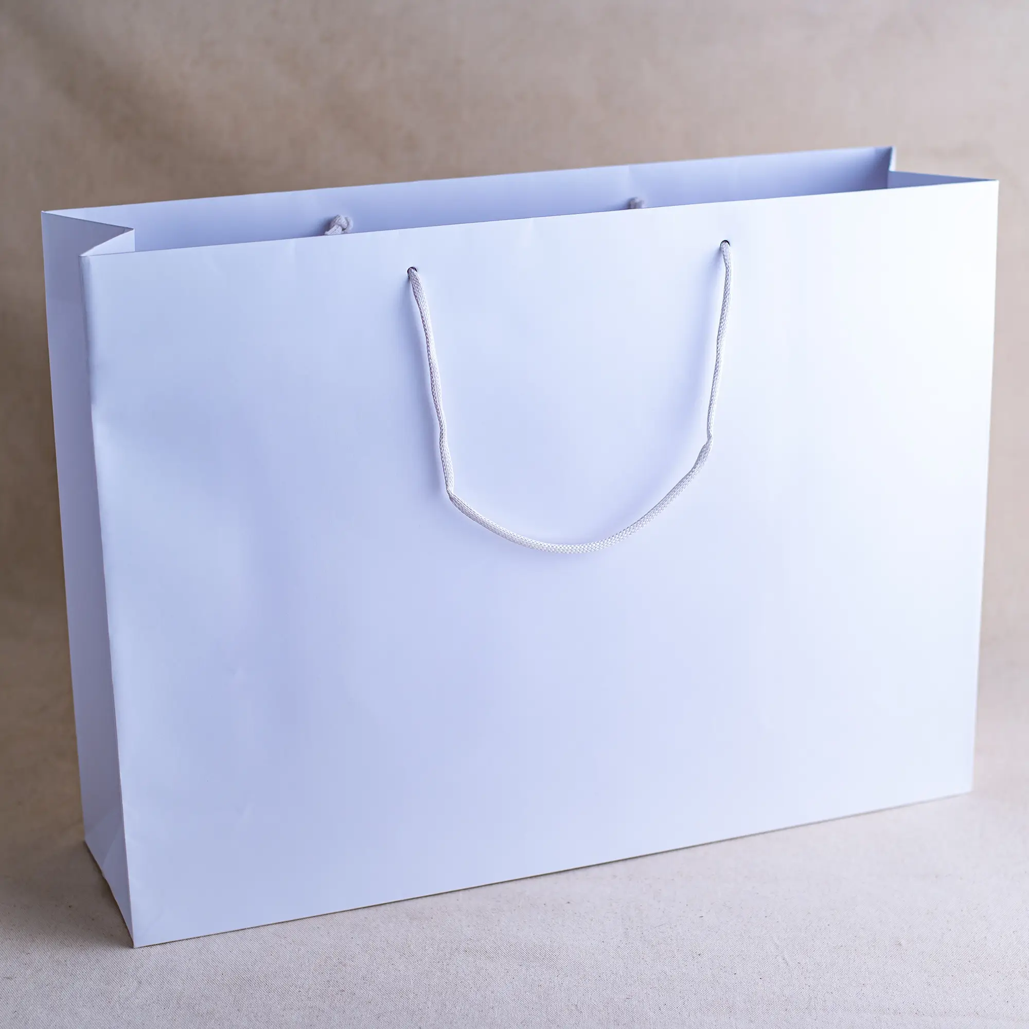 Show details for FSC® Luxury Rope Handle White Kraft Paper Bags - Plain