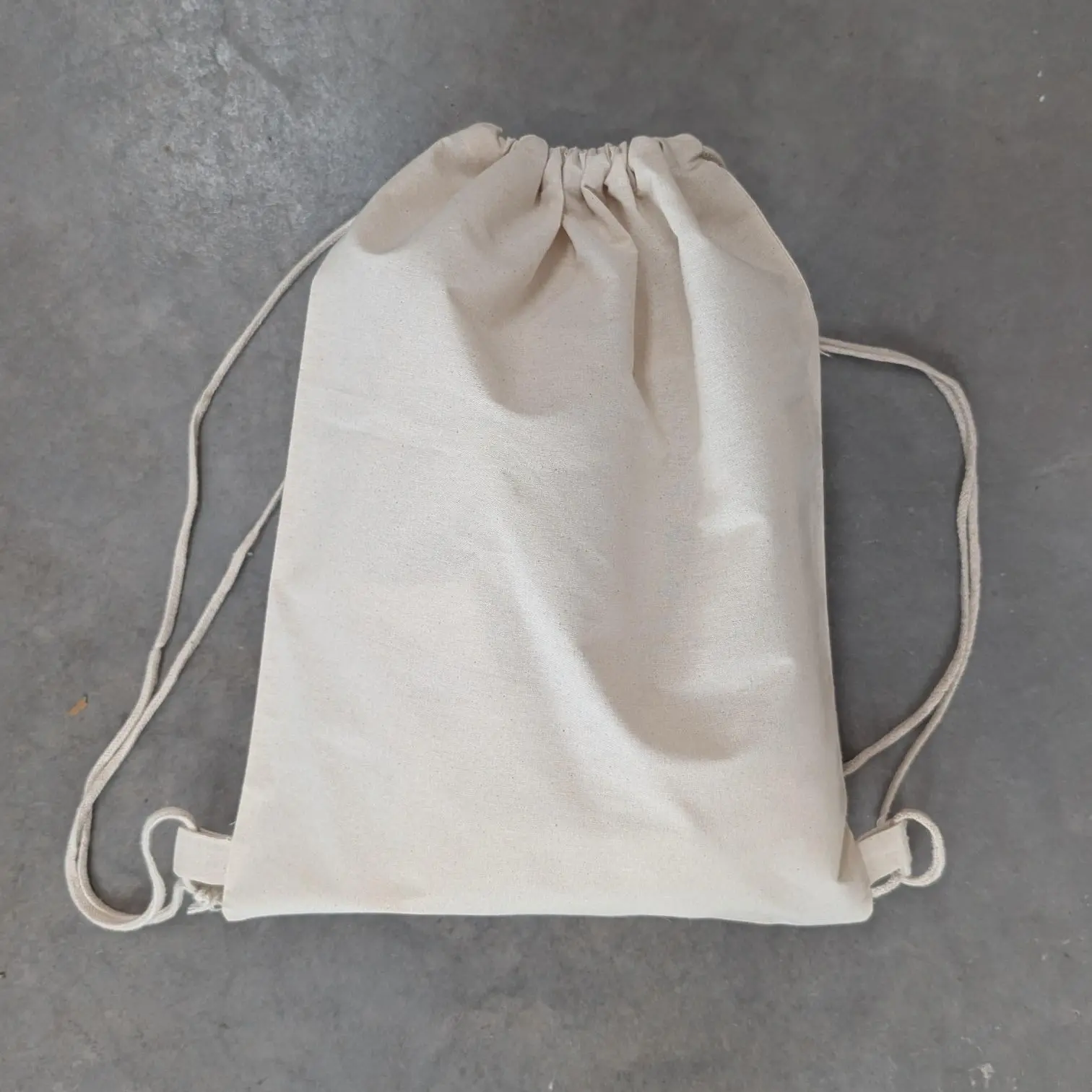 Show details for 5oz Recycled Natural Cotton Drawstring Bags - Plain
