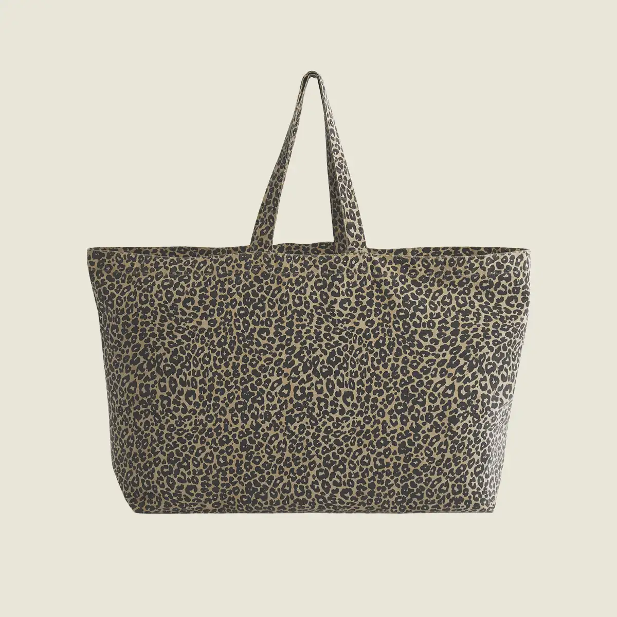 Show details for Westford Mill Leopard Print Canvas Oversized Tote Bag (W336)