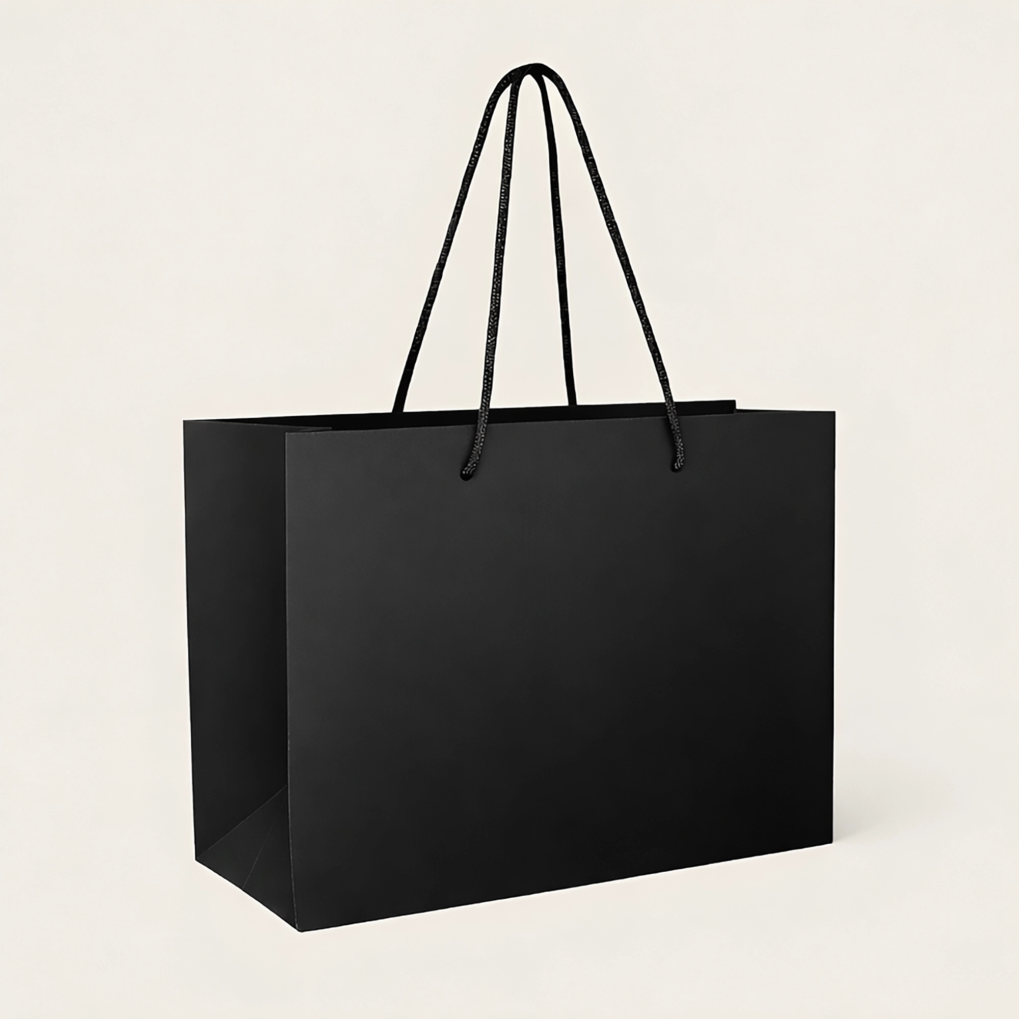 Show details for FSC® Luxury Rope Handle Black Dyed Paper Bags - Plain