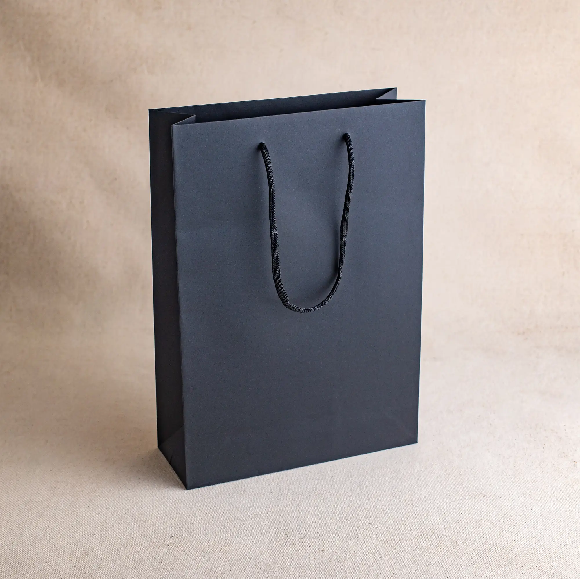 Show details for FSC® Luxury Rope Handle Black Dyed Paper Bags - Plain