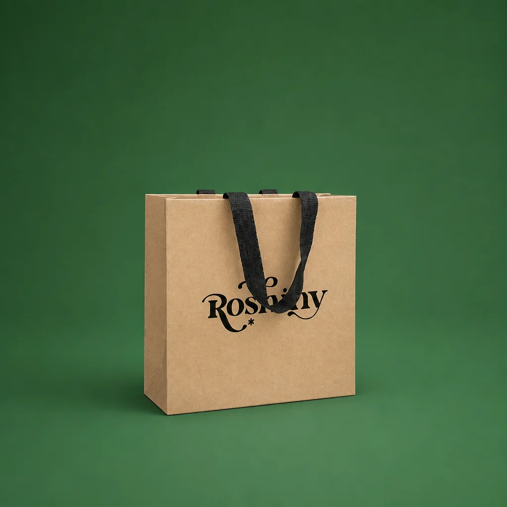 Show details for FSC® Fast Track Luxury Kraft Paper Bags with Ribbon Handles